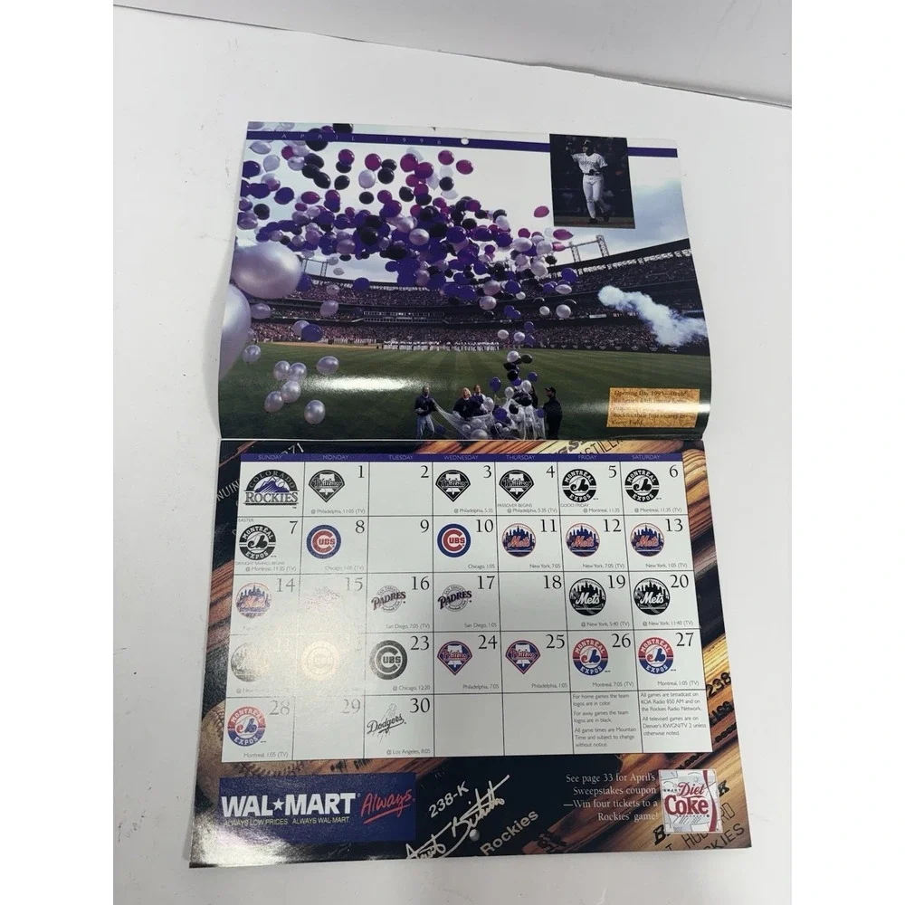 4 Log Colorado Rockies MLB Baseball Magazine + 1996-1997 Calendar